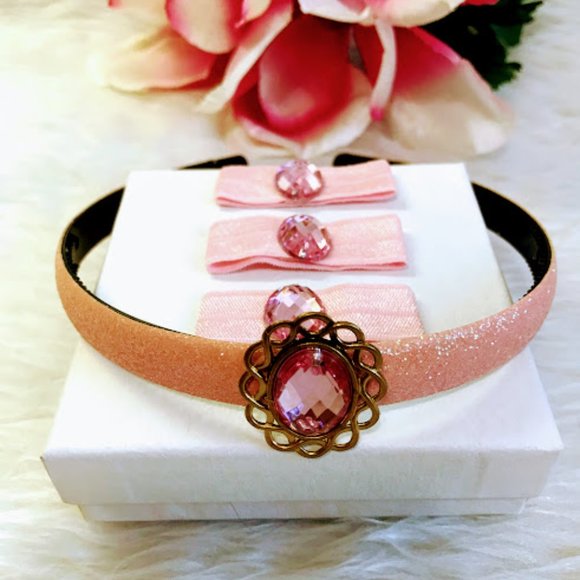 Princess Jasmine Set Pink Glitter Headband - Picture 3 of 3